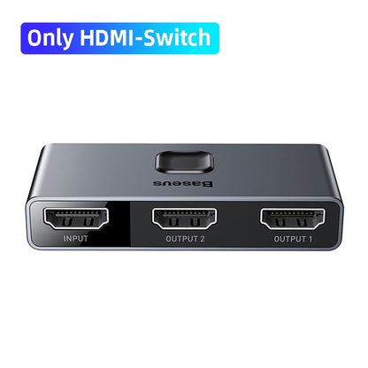 4K HD Switch HDMI-compatible Adapter for Xiaomi Mi Box and other Devices - 1x2/2x1 Switch - CE,FCC certified - Space Gray