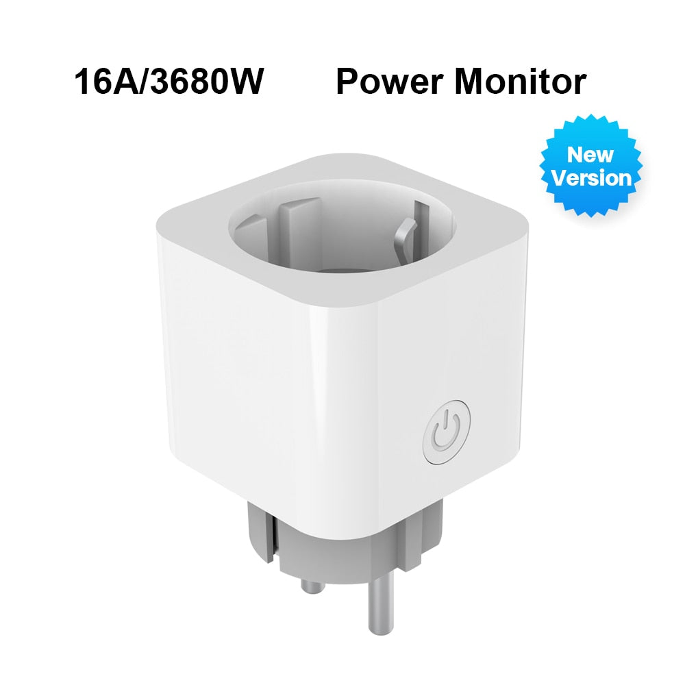 WiFi Smart Plug with Power Monitor - Compatible with Google Home and Alexa - Surge Protection, Overload Protection, and Energy Monitoring - 16A EU Smart Plug