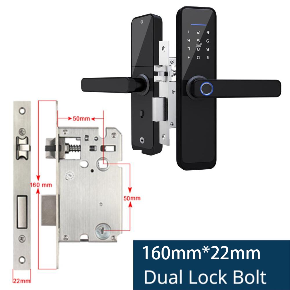 Zemismart Tuya WiFi Smart Electronic Lock Biometric Fingerprint Cylinder Intelligent Security Door Lock Encryption Keys IC Cards