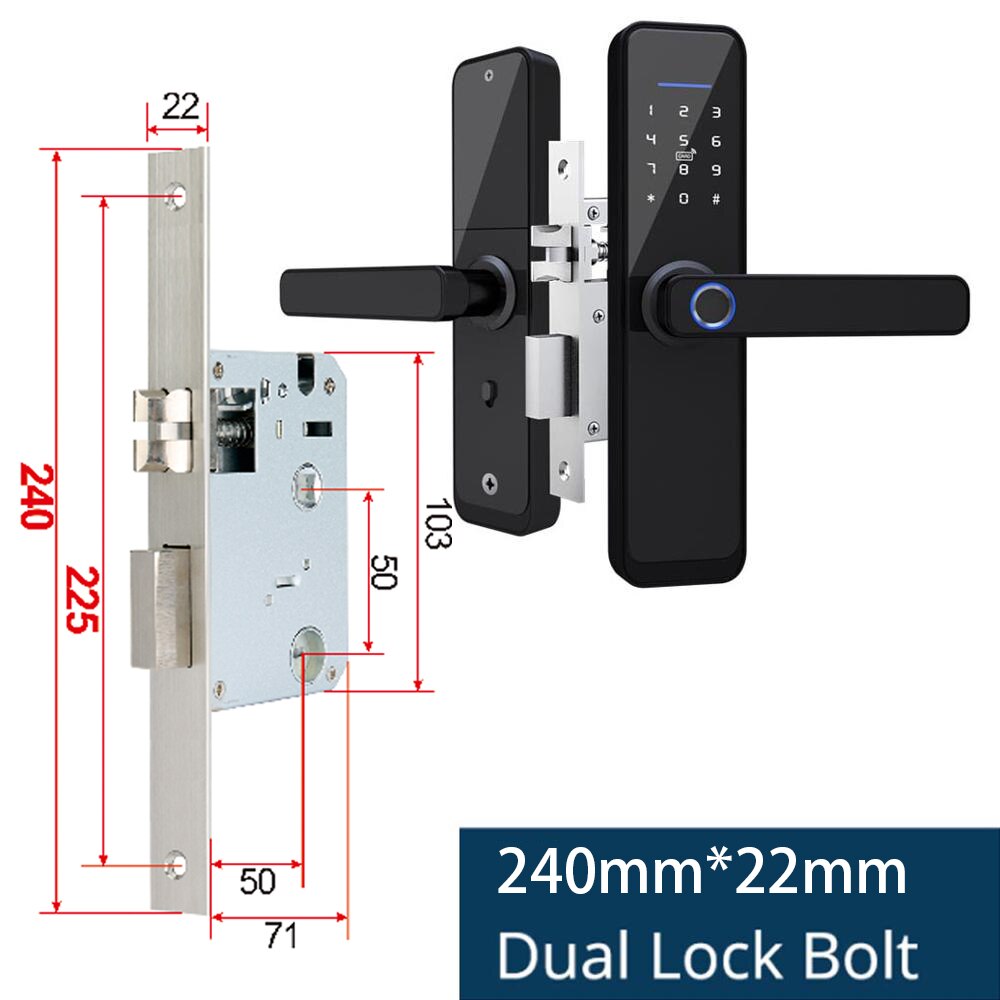 Zemismart Tuya WiFi Smart Electronic Lock Biometric Fingerprint Cylinder Intelligent Security Door Lock Encryption Keys IC Cards