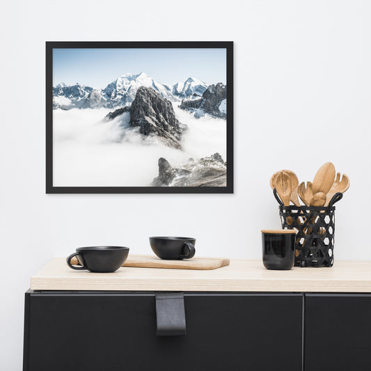 Adelboden and Bunderspitz Peaks in Switzerland Framed Poster - High-Quality Print of Iconic Swiss Mountain Ranges - Perfect for Nature Lovers and Home Decor