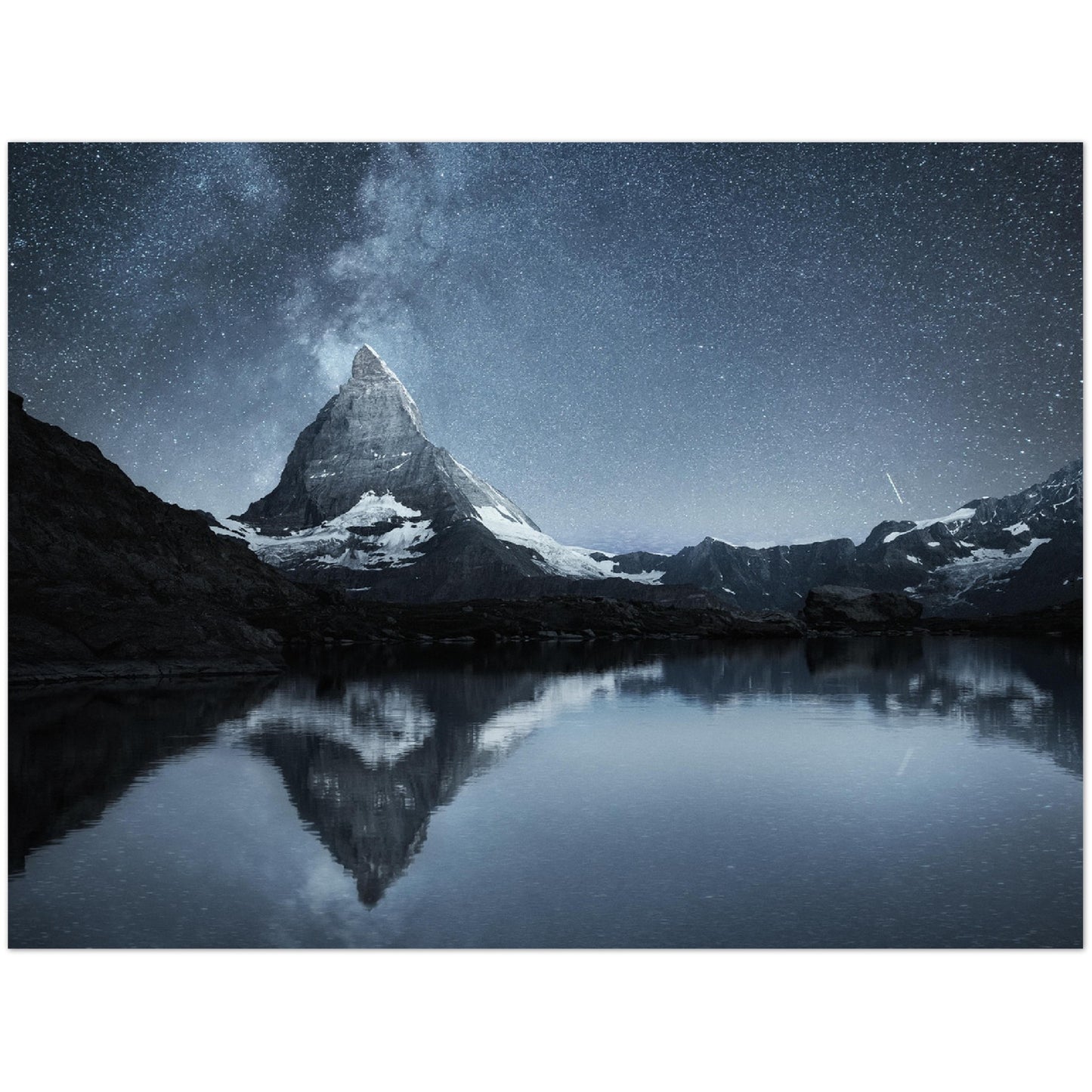 Aluminum Print - Matterhorn Swiss Landscape at night time