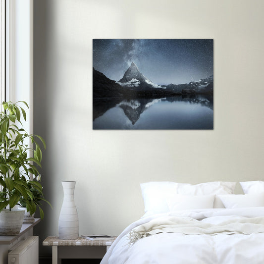 Aluminum Print - Matterhorn Swiss Landscape at night time