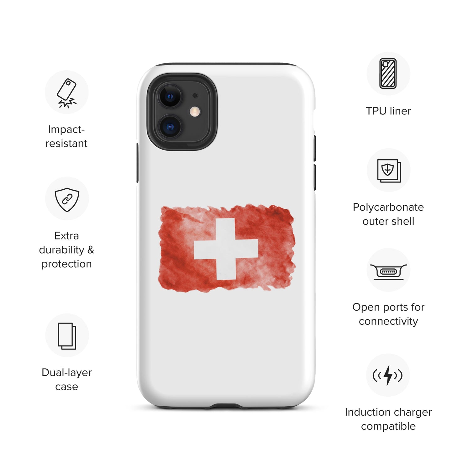 Tough iPhone case - Swiss flag