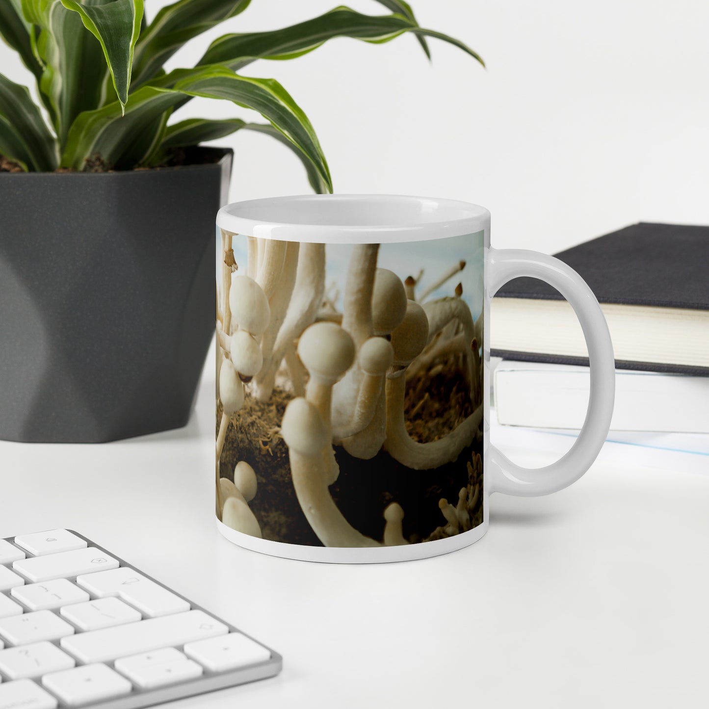 Psilocybe Cubensis mushroom - White glossy mug